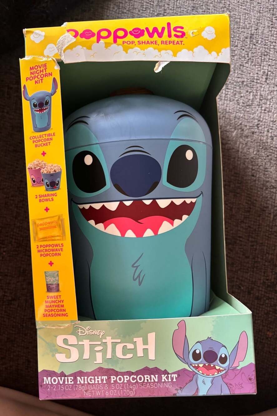 Poppowls Disney Stitch Microwave Popcorn Kit - 6oz : ,